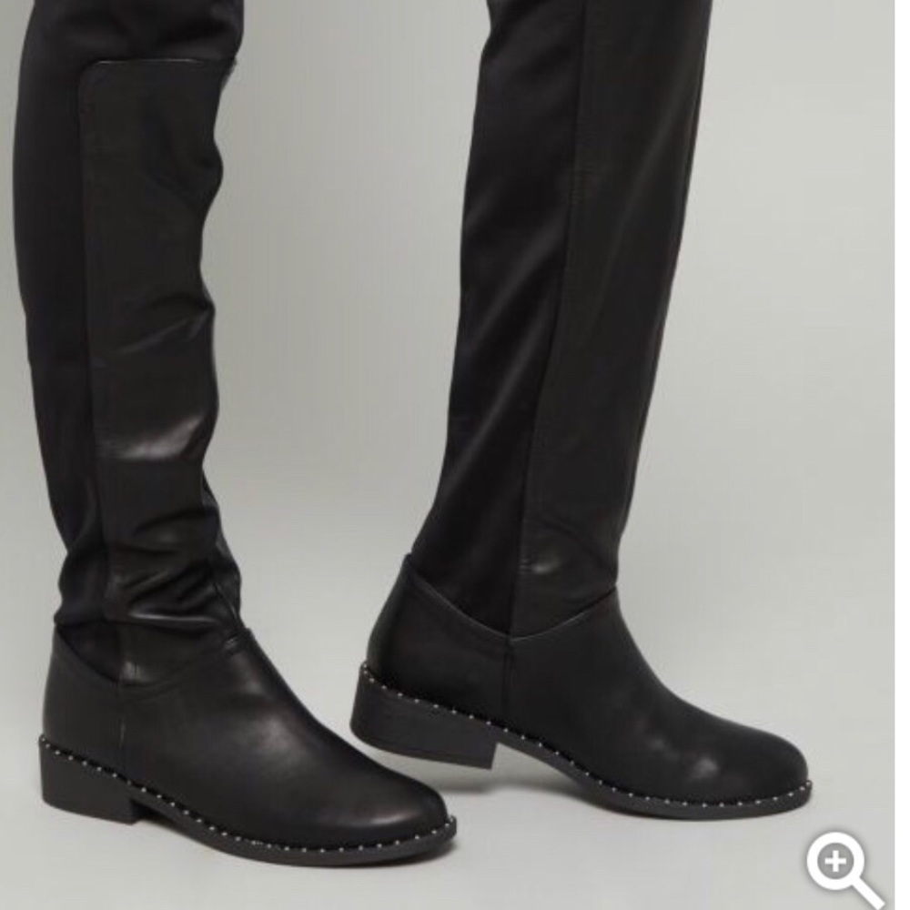 Black Faux Leather Studded Over The Knee size 6